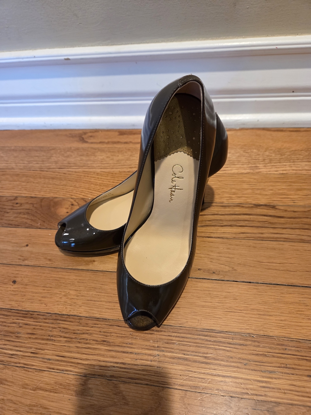 Cole Haan Air Talia Mid Pump Brown Copper Patent Leather 8B